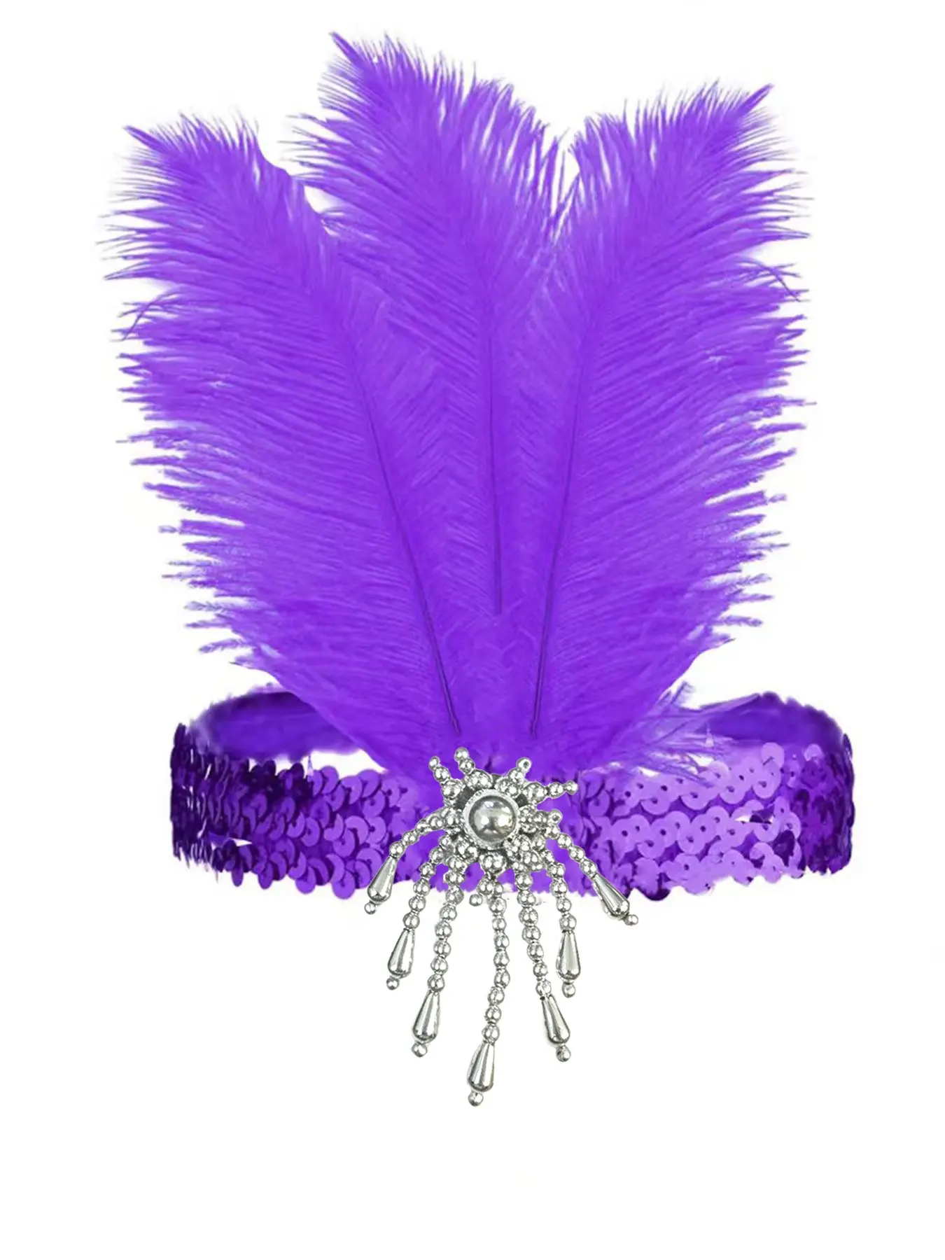1920s Retro Feather Glitter Headband, Multicolor Vintage Party Accessory, Halloween Costume, Carnival, Ballroom, Ladies' Fashion