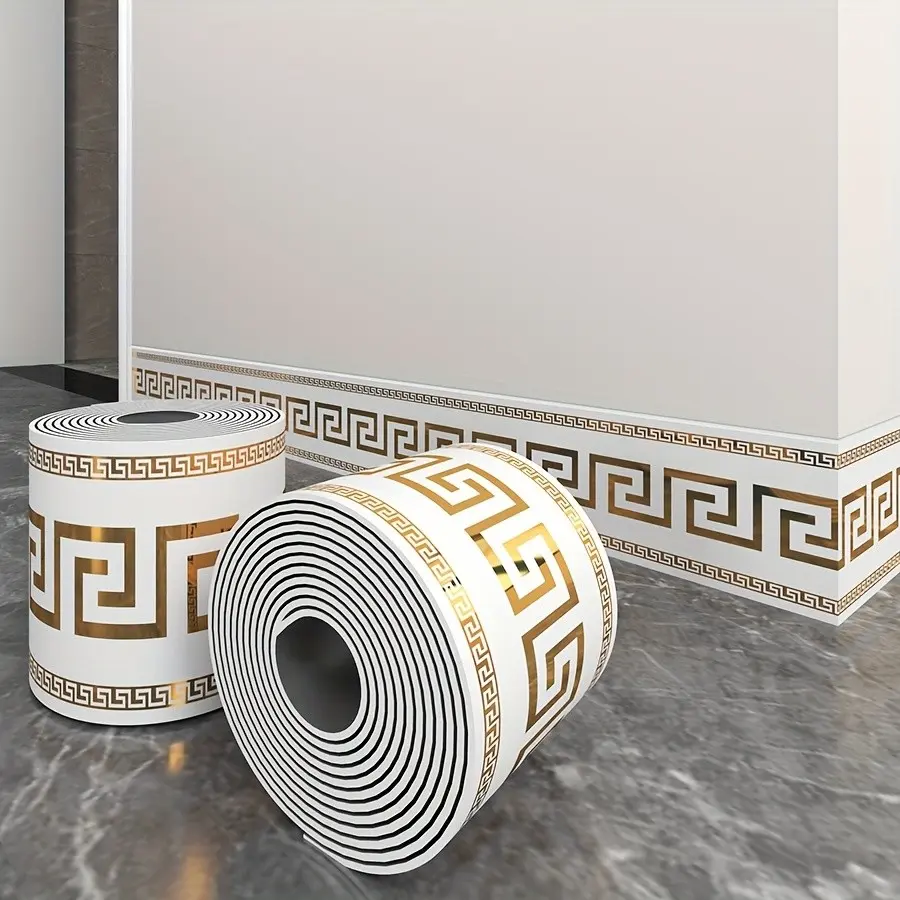 2 Rolls, 197x3.94 Inch European Marble Tile Wallpaper, Self-Adhesive PVC, DIY Removable, Waterproof, Durable, for Bedroom, Kitchen, Bathroom