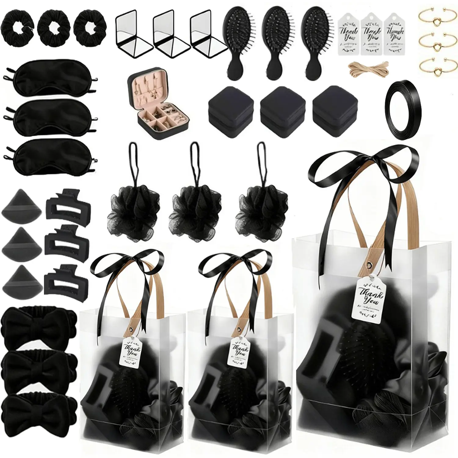 38 Pcs Bridal Wedding Gift Sets, Including Headbands, Hairbrushes, Jewelry Boxes, Bridal Shower Game Props, Winner Prizes, Wedding Party Favors, Party Supplies