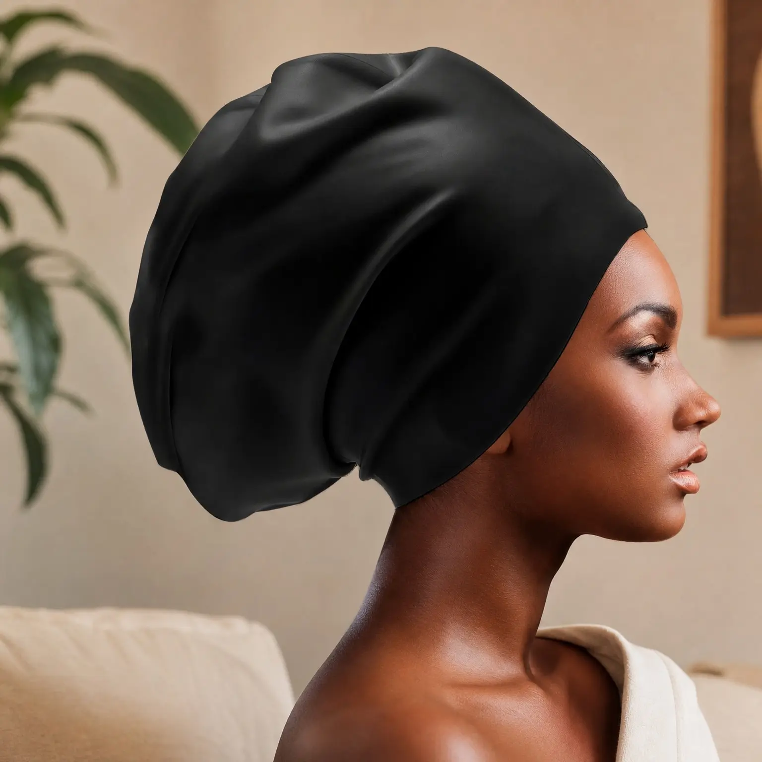 Extra Large Waterproof Silicone Swim Cap Turban for Long Hair, Braids & Dreadlocks – Keeps Hair Dry for Black Women, Men & Girls