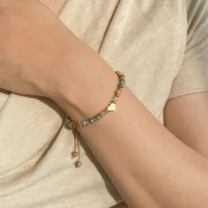Dainty Natural Stone Bead Stack Bracelets For Women, Faith Inspirational Summer Wrist Jewelry, Versatile Daily Costume Stack Bangle, Sentimental Birthday Gift Packed With Motivational Card For Female Friends