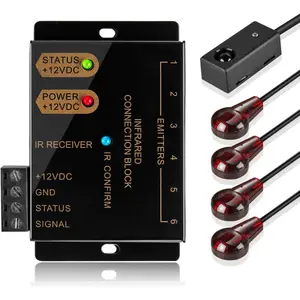 IR Repeater Extender Infrared Remote Control Hidden System Kit - Infrared IR Emitter Blaster Distribution Extension & Receiver Cable for Cable Box Home Theater AV Component Equipment HDTV