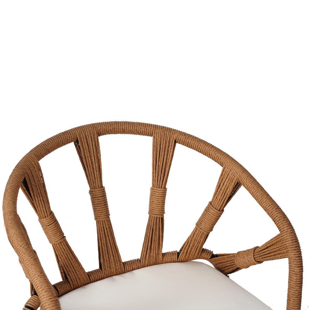 Contemporary Outdoor Set with PE Rattan Chairs and Plastic Wood Table, pool furniture ,backyard porch Suitable for Gardens and Lawn