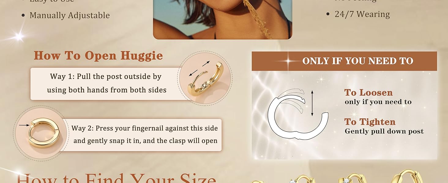 CASAIECA Hoop Earrings for Women Trendy 14K Gold Plated Huggie Earrings Hypoallergenic Cartilage Earring Stacks Cute Dainty Huggie Hoops Earring Sets for Multiple Piercing