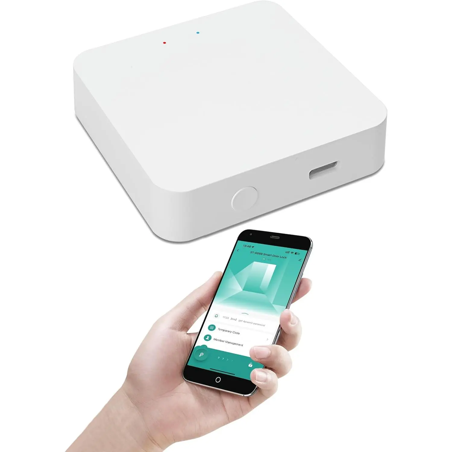 Gateway for  Door Lock, WiFi Gateway for  Life | Tuya/SmartLife App to Remotely Control, Voice Control Compatible with Alexa &  Assistant,Only Support 2.4G WiFi