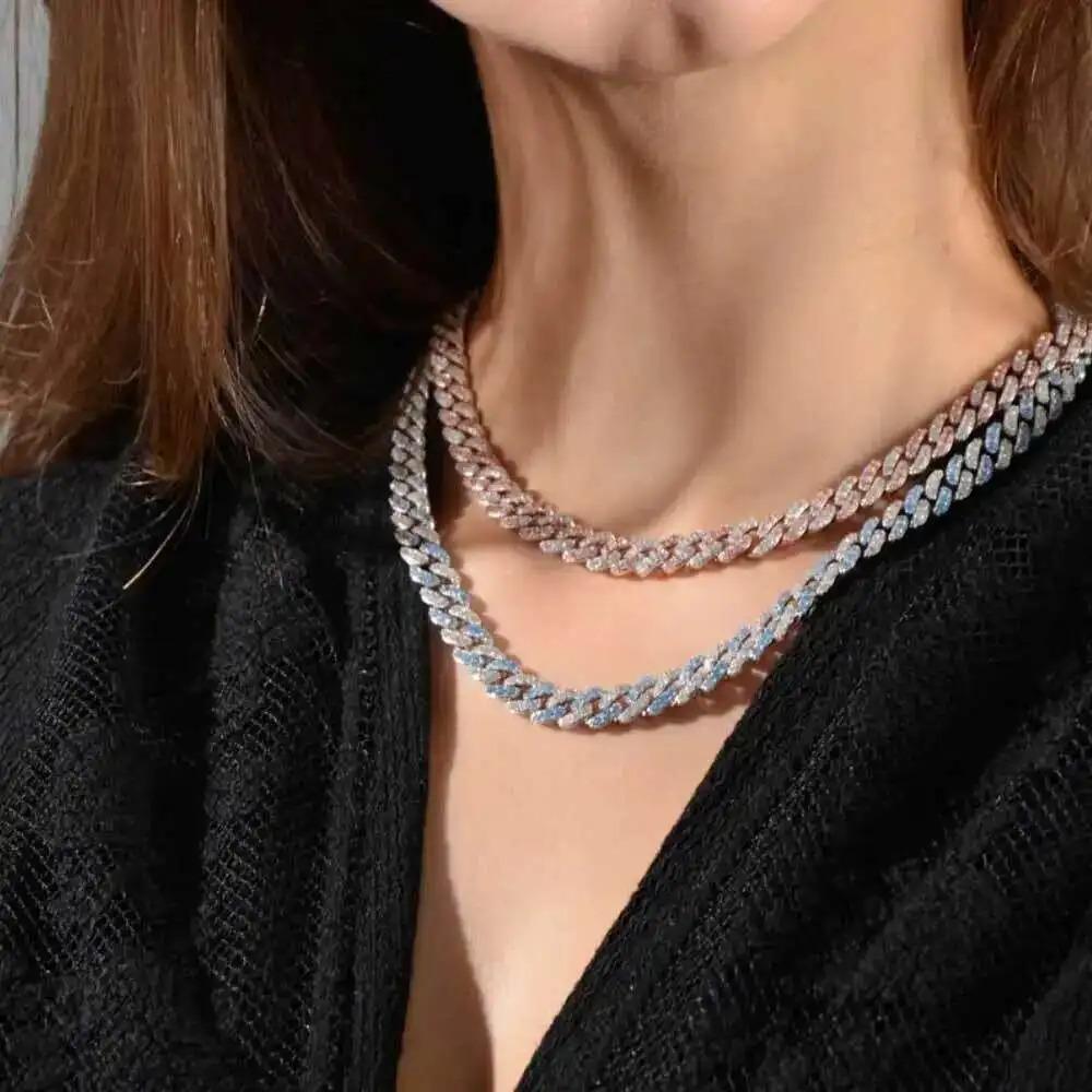 Iced Out 4rows 16mm Vvs Moissanite Miami Cuban Link Chain Pass Diamond Tester Gra Hip Hop 925 Sterling Silver Bracelet