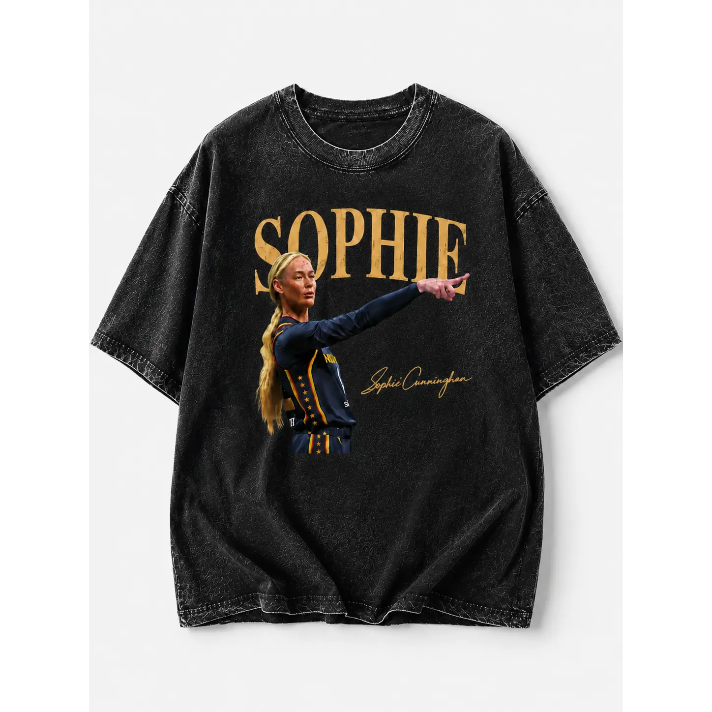 Sophie Cunningham Point God Signature Graphic Tee, Basketball Fan Washed Cotton T Shirt for Men