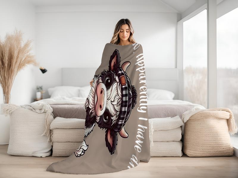 Cartoon Cute Cow Pattern Blanket,1 Count Soft Cozy Lightweight Throw Blanket, Air-conditioned Room Blanket, WarmNap Blanket for Home Office Travel Camping