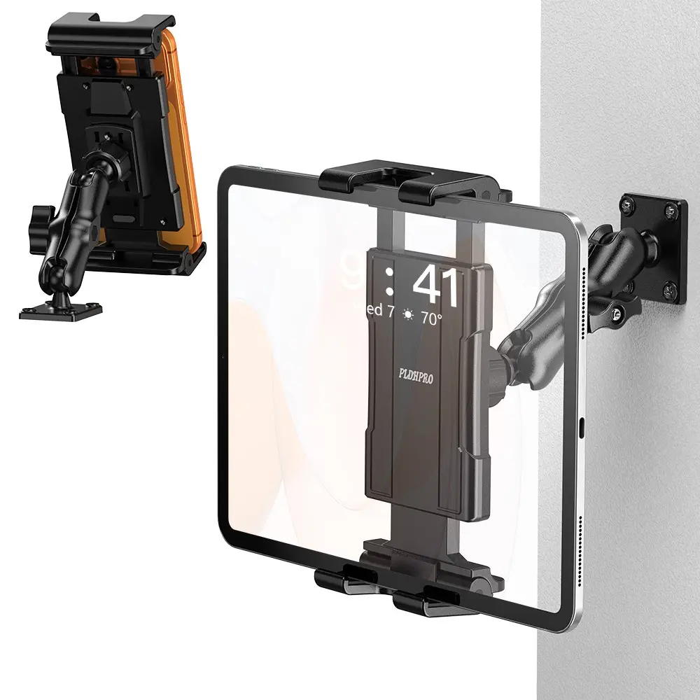 PLDHPRO Drill Mount Tablet Stand, 360° Adjustable, Compatible with 5-13 Inch iPad/samsung Galaxy, Car Dashboard, Truck, Wall, Desk, Adjustable Tablet Holder