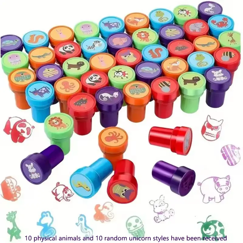 Self-Inking Stamps Set, DIY Drawing Album Decorations, Engineering Vehicle Rubber Seals, Cute Cartoon Patterns, Handmade Crafts, Crafting Kit