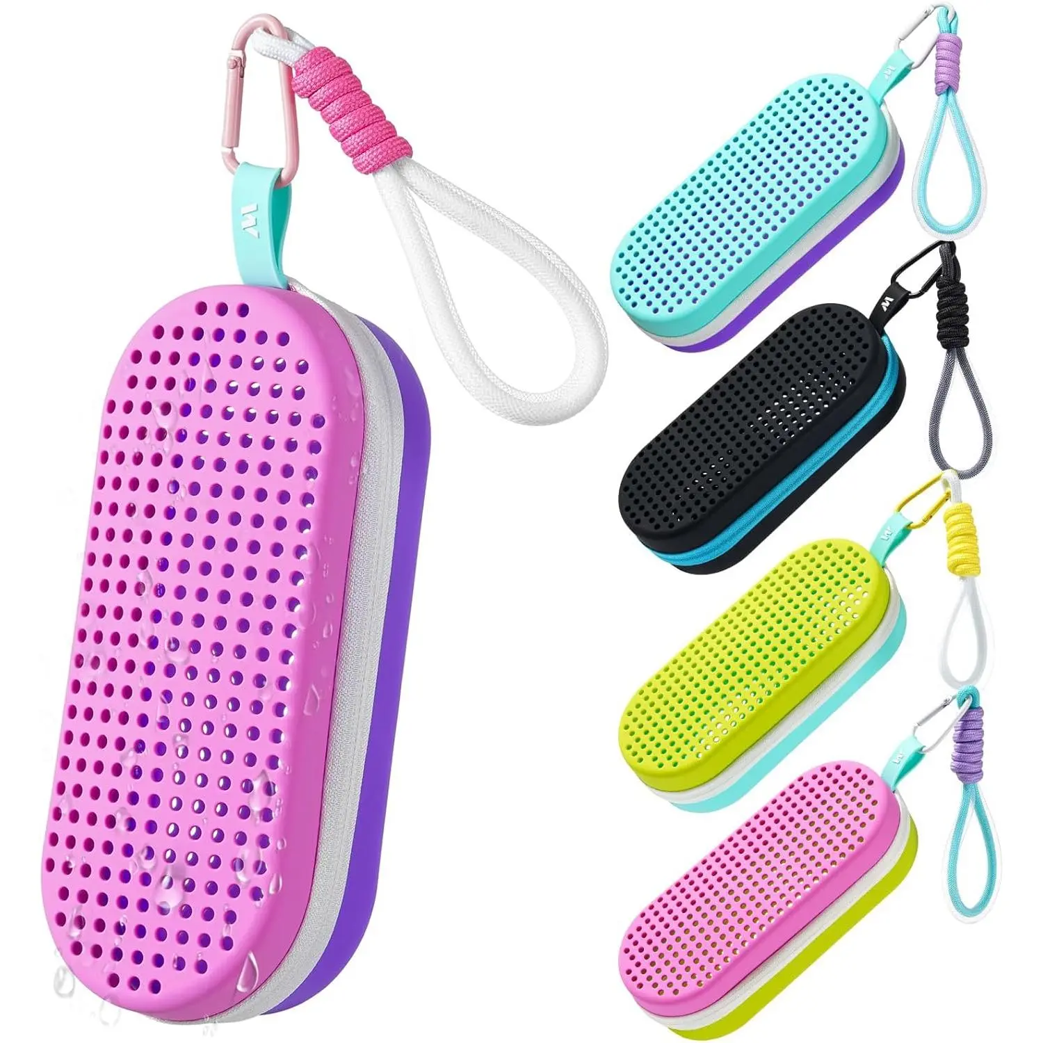 Silicone Swim Goggle Case with Drain Hole - Waterproof Storage for Swimming Goggles, Great Swimmer Gift for Kids Teens Adults, Durable and Convenient