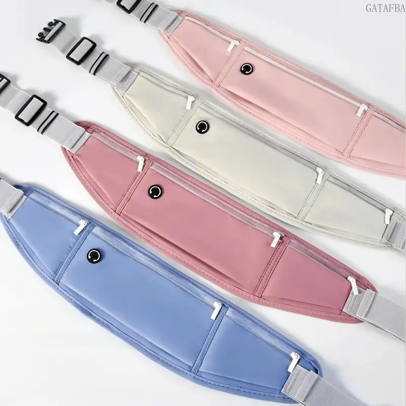 Reflective Running Waist Pack - Waterproof, Adjustable Belt with 3 Sections, Transparent Panels for Marathon Cycling, Outdoor Sports