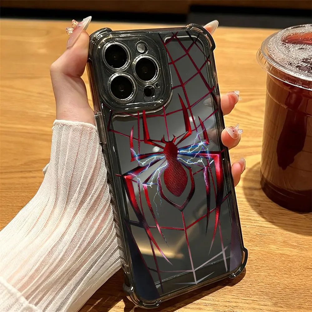 Phone Case: Premium Anti-Drop Case with Red Spider and Web Design, Compatible with Apple IPhone 17 Air, 16,15, 14,13,12,11 Pro Max,PlusSamsung Galaxy S26 S25 S24 S23 S22- Soft Transparent Protective Cover