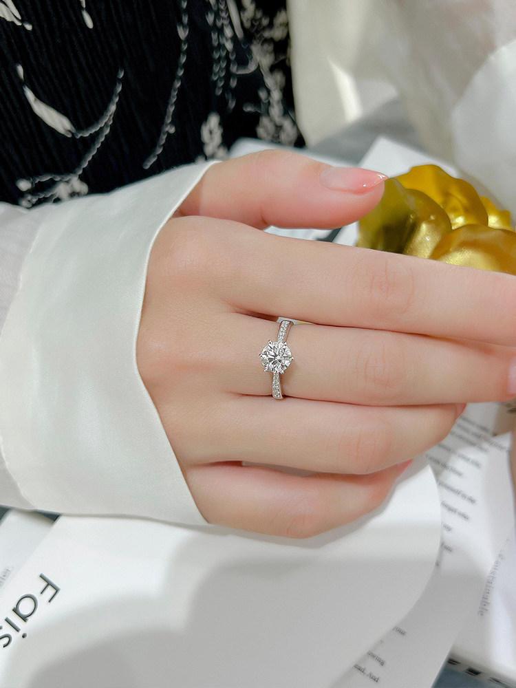 Elegant Golden Round Solitaire Ring for Women, Sparkly CZ Promise Ring, Minimalist Engagement Wedding Anniversary Jewelry Gift for Her Daily Wear