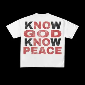 Know God, Know Peace, No God, No Peace Graphic T-Shirt – Faith-Based Inspirational Quote Tee, Religious Casual Wear graphic tees women Crewneck Cotton