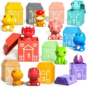 Aopuro_us Unisex Animal Theme Dinosaur & Number Maths Toys (20 PCS) - No Assembly Required, Fun Toys for Kids, Ideal for 3-4 Years Old Math Activities & Kids' Gifts