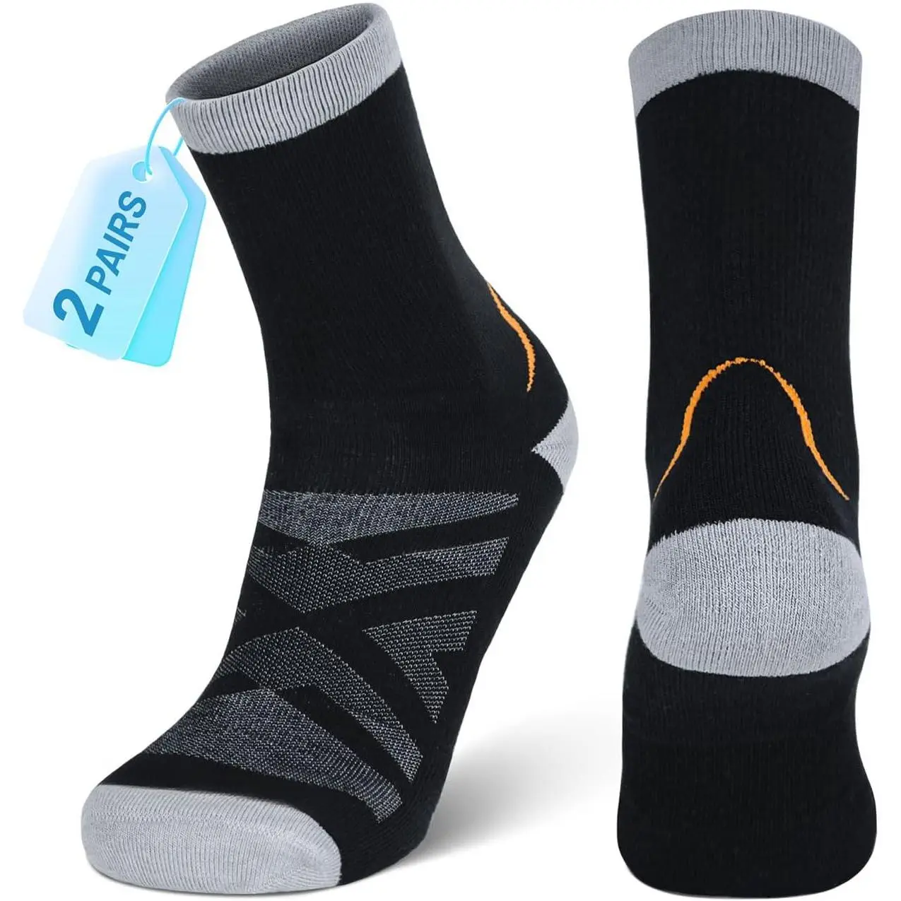 Hiking Socks 2-Pack - Moisture-Wicking & Anti-Blister  Men & Women |   Quick-Dry, 3D Arch Support, Odor Control New model