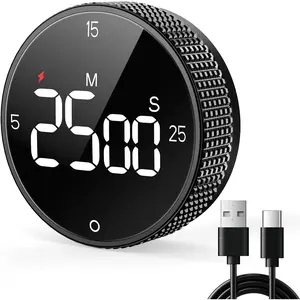 USB Rechargeable Magnetic Kitchen Timer 800mAh Large Display Digital Countdown Countup Timer 3 Preset 5/15/25 Mins Loud Alarm for Cooking Baking Grilling Studying