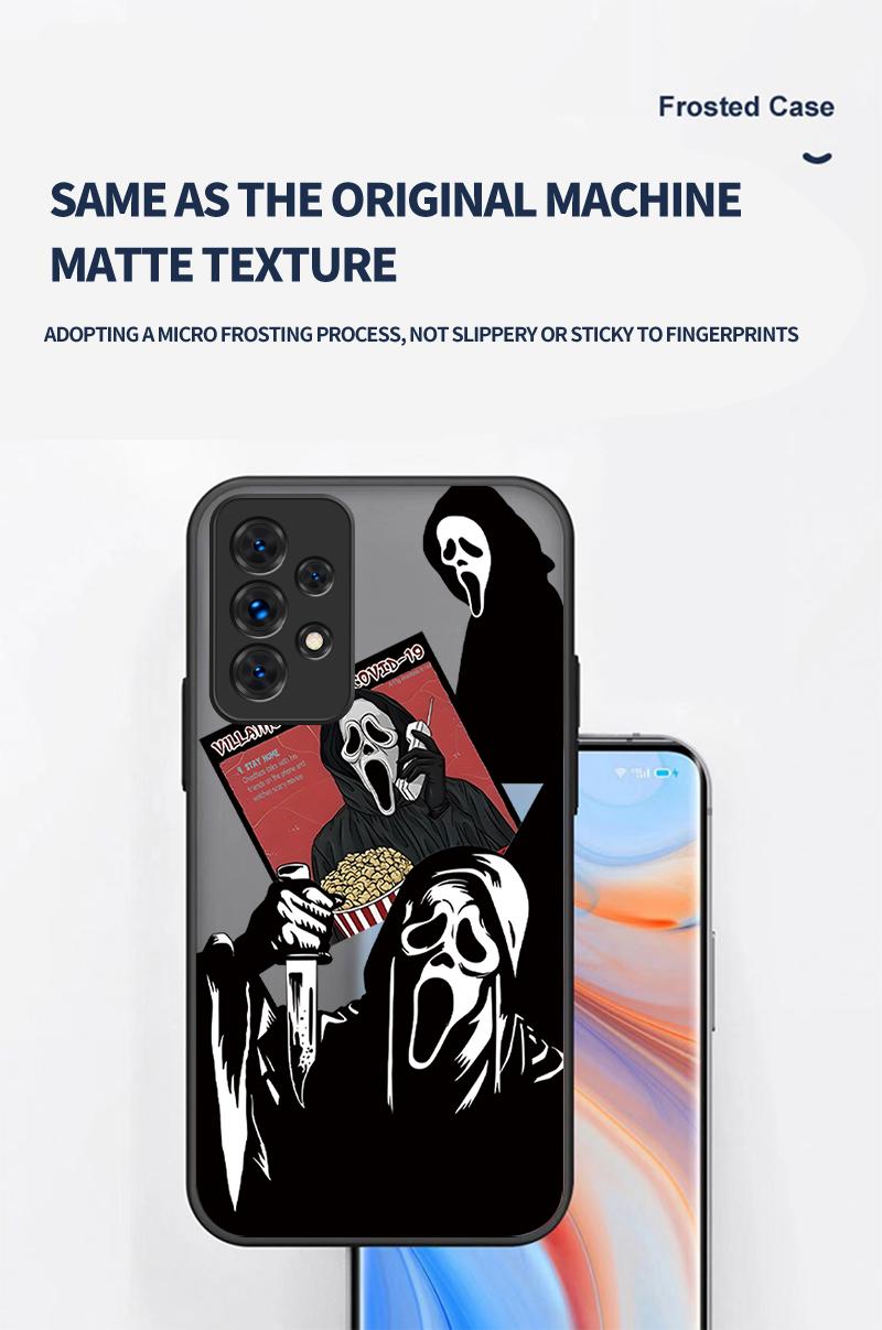 Scary Death Scream Ghost Soft Case for Samsung Galaxy S26 S25 S24 S23 S22 and Iphone 17 16 15 14 13 12 11 17Air Plus Pro Promax