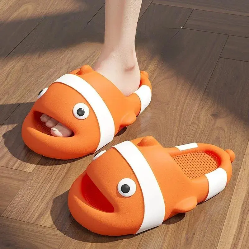Cute Clownfish Slippers Men Women House fish Shoes Platform Soft EVA Indoor Outdoor Summer Beach Slides Anti Slip Funny Footwear