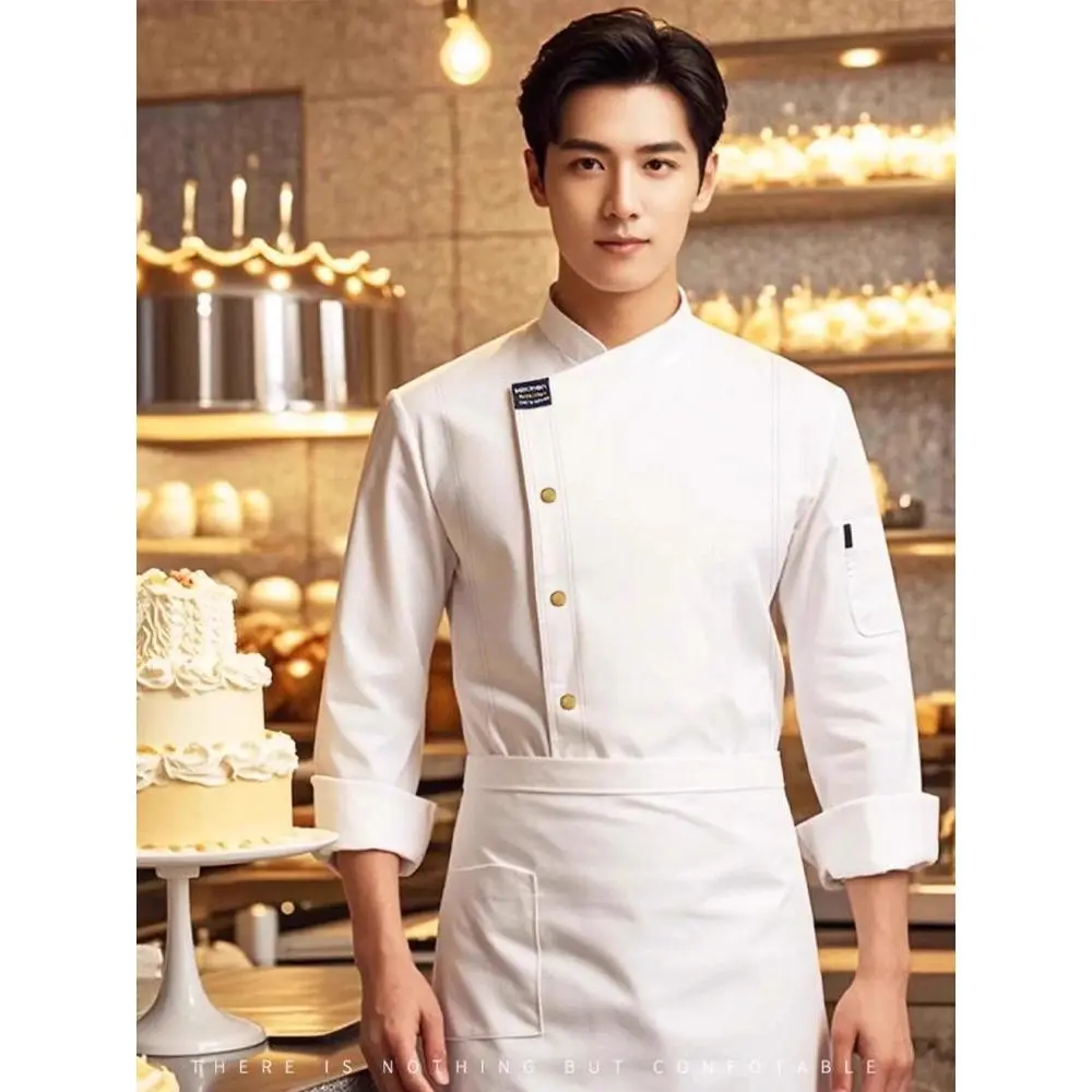 Food service Chef's Uniform Kitchen Cooking Costume Restaurant Cook Jackets Bakery Cafe Waiter Waitress Work Clothes Long-sleeve