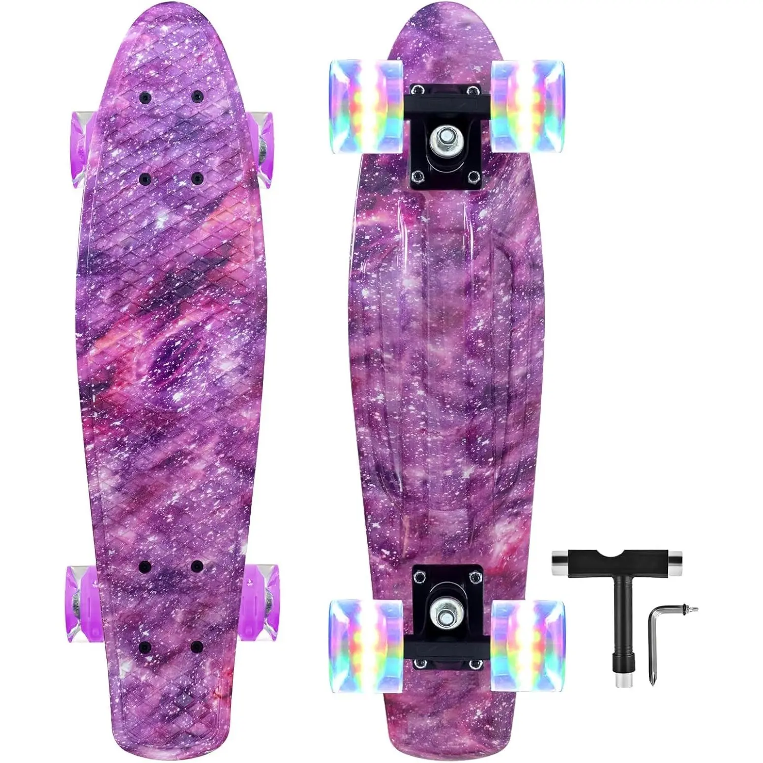 Skateboards 22 Inch Cruiser Complete  Skate Boards with Colorful Wheels for Beginners