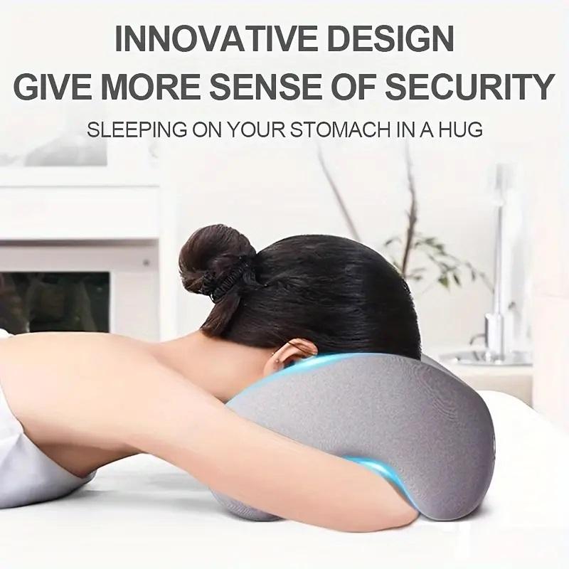Beauty salon and sleeping pillow face down pillow massage pillow for prone sleeping on bed with headrest, breathable nap pillow, ergonomic memory foam neck pillow for office leisure time, multifunctional exquisite neck pillow suitable for SPA relaxation