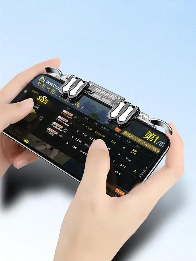 Z06 6-Finger Mobile Game Trigger Handle | Alloy Buttons | Precise Aim & Shoot | Gamepad Joystick for iOS Android PUBG
