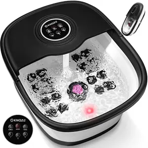 Electric Collapsible Foot Spa with Heat 16 Massage Rollers Bubble Function Wireless Remote Control Timer Adjustable Soaking Time for Tired Feet Home Use#Summervibes Father's Day