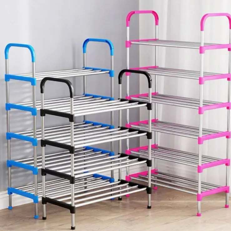 Multi-tier shoe rack wholesale, dormitory functional, space-saving, compact home storage organizer with dust-proof design
