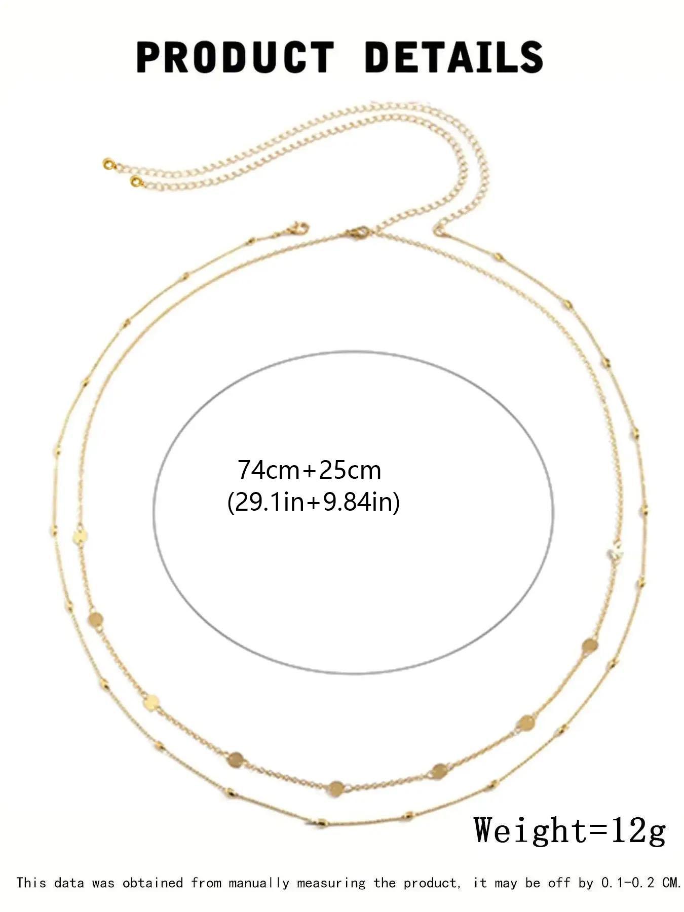 Women's Simple Style Plain Color Beaded & Round Charm Waist Chains, Casual Trendy Waist Chain for Party & Daily Clothing Decor, Trendy All-match & Exquisite Vintage Body Jewelry for Birthday Gift, Cute Jewelry