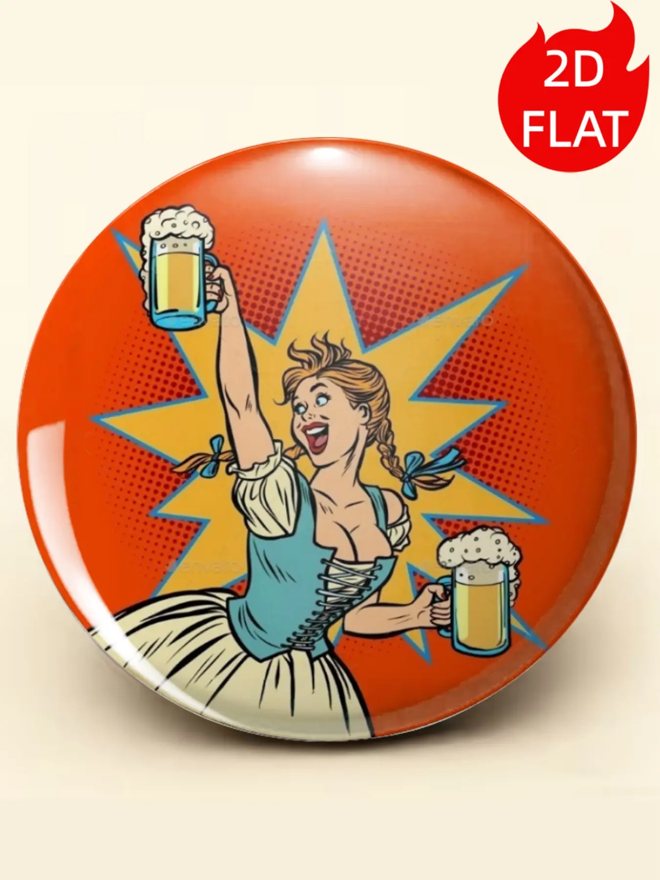 1pc Oktoberfest Girl Pin Badge, Retro Pop Art Festival Button Pin, Bavarian Style Brooch for Backpack, Hat, Jacket & Clothing Decoration, Novelty Gift Accessory