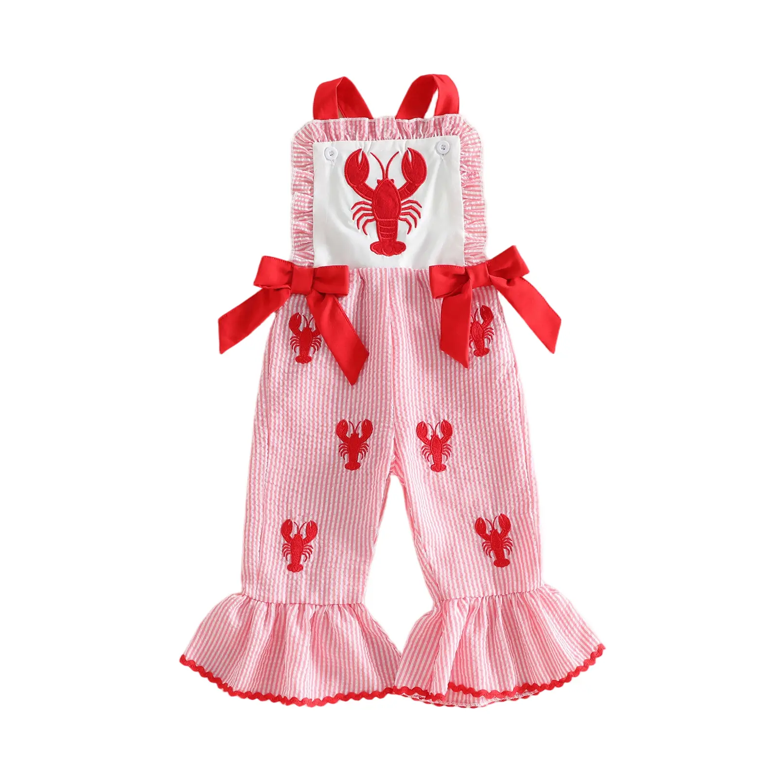 Baby Girl Halloween Clothes  Lobster Overalls Toddler Costumes Flared Pants Set Halloween Costume