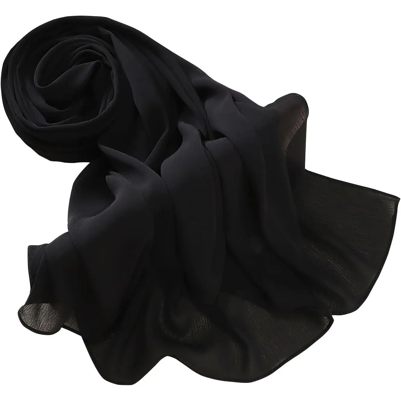Premium Long Crinkle Chiffon Hijab Scarf for Women - Very Soft Muslim Head Scarf(Gift)