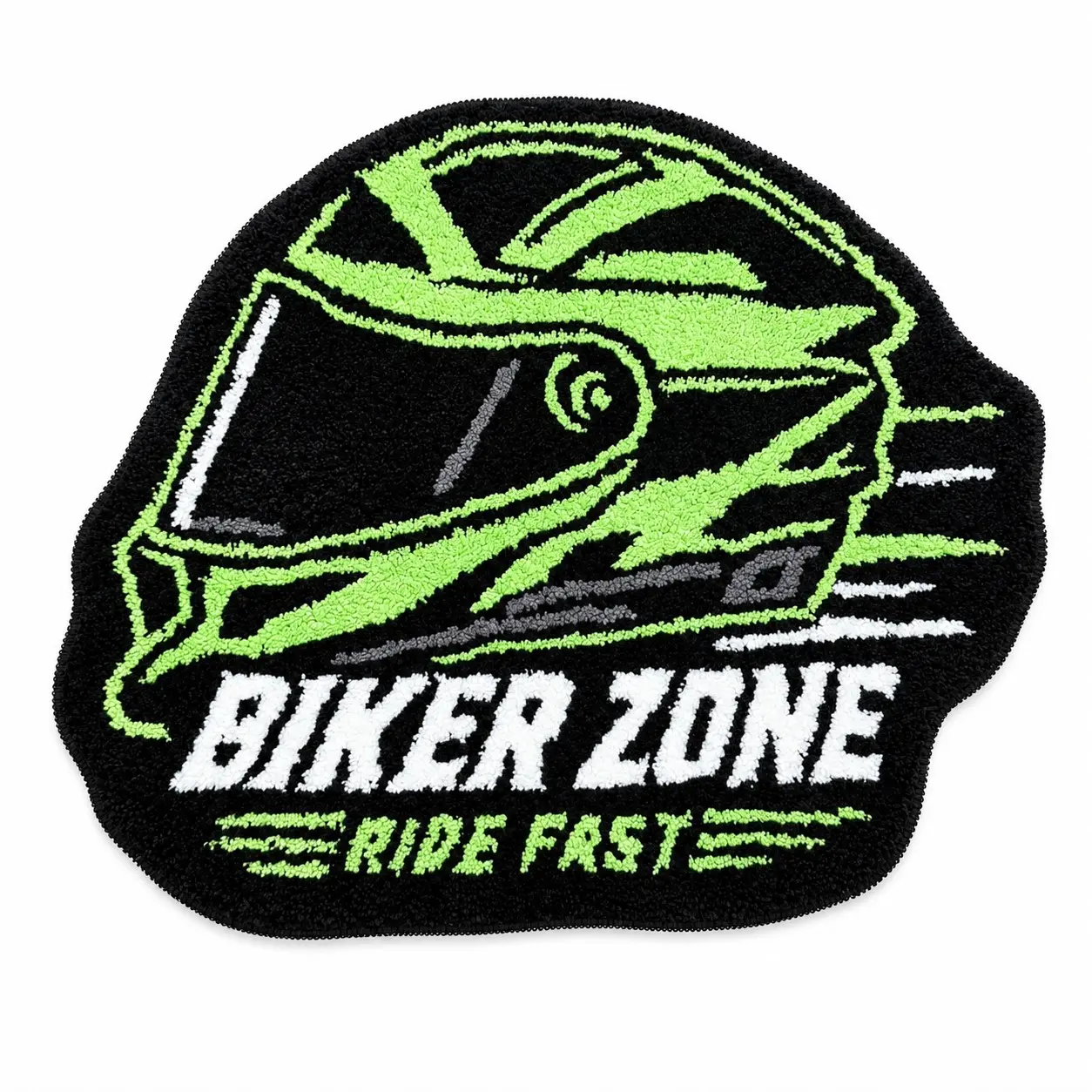 1pc Motorcycle Enthusiast Helmet-shaped Tufted Mat, Soft & Skin-friendly, Anti-slip Dirt-resistant Floor Mat for Bedroom & Garage Decor