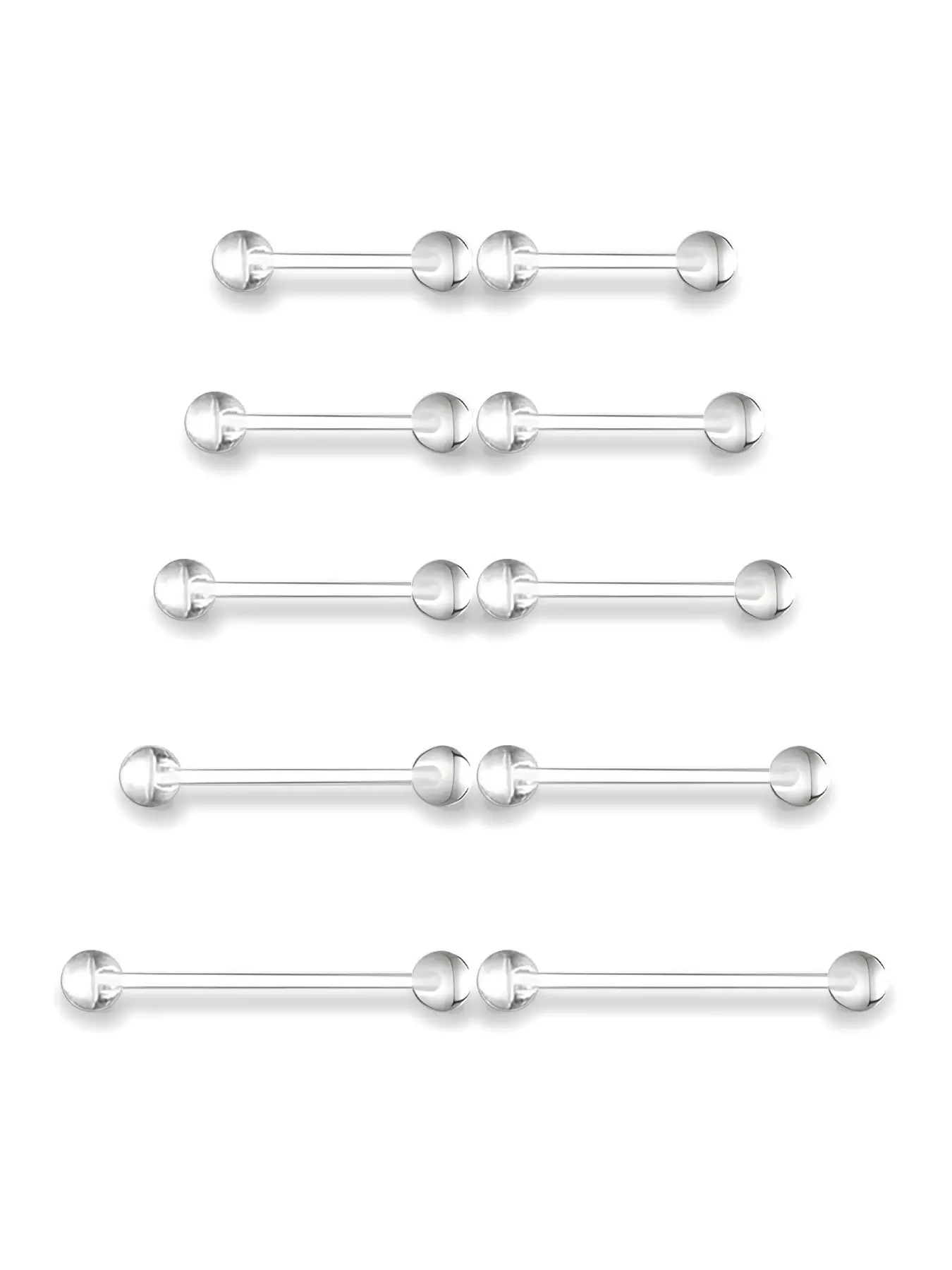 14G Plastic Nipple Rings Clear Tongue Rings for Work Surgery MRI | Tongue and Nipple Piercing Use Multiple Sizes 12mm 14mm 16mm 18mm 25mm Flexible Material Make the Puncture Hole Invisible.
