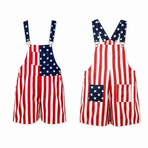 Red White & Blue Star Stripe Overalls| Great for Independence Day Memorial Day National Holidays Parades Parties and Casual Vacation Outfits