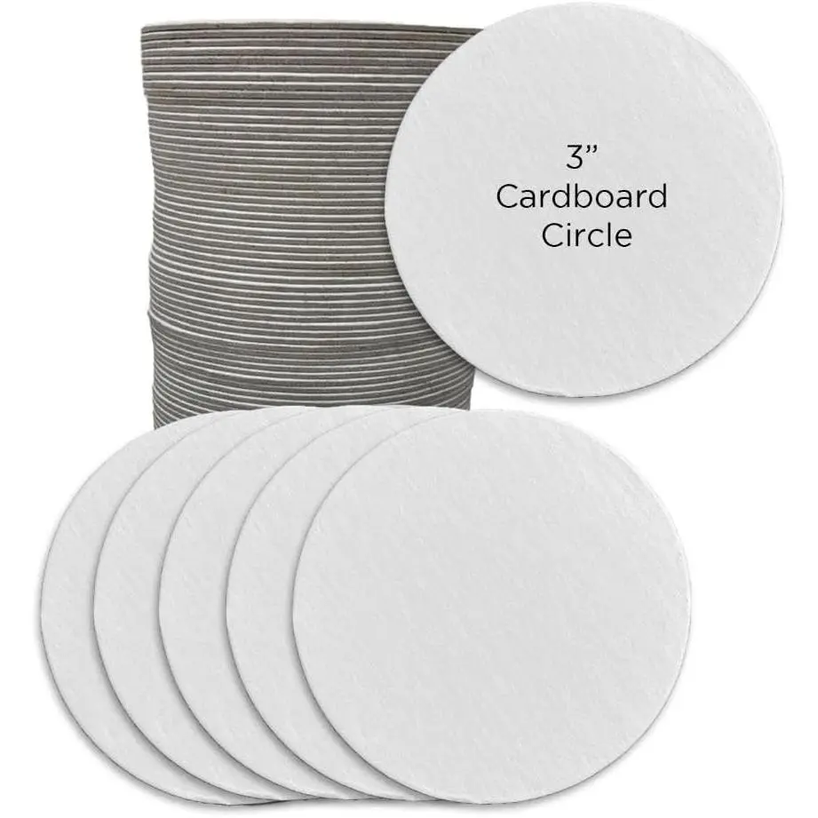 100 Pack 3 Inch 1.5mm Thick Cardboard Cutout Circles for Arts and Crafts Name Tags Coasters Place Cards Ornaments Painting Drawing Decorating Camp Activity