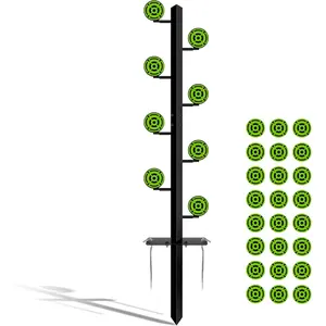 Metal Swing Dueling Tree Target Stand with 8 Steel Plates, Heavy Duty Alloy Rotate Swing Target for Airgun Shooting Practice