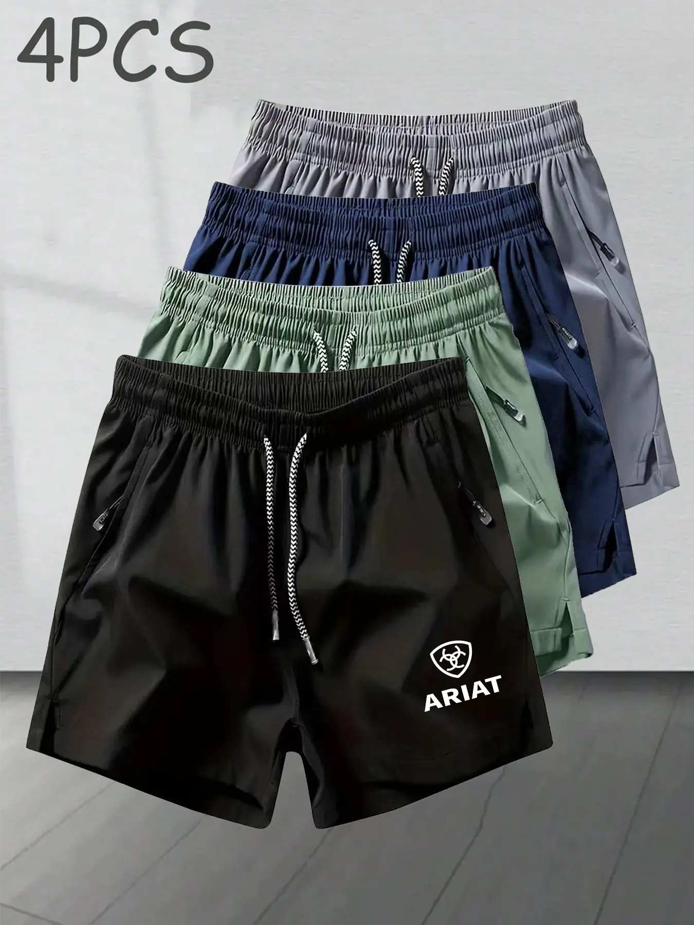 Summer Trend Quick-Dry Shorts Set, Comfortable Fabric, Lightweight and Breathable, Classic Blue, Adjustable Waistband
