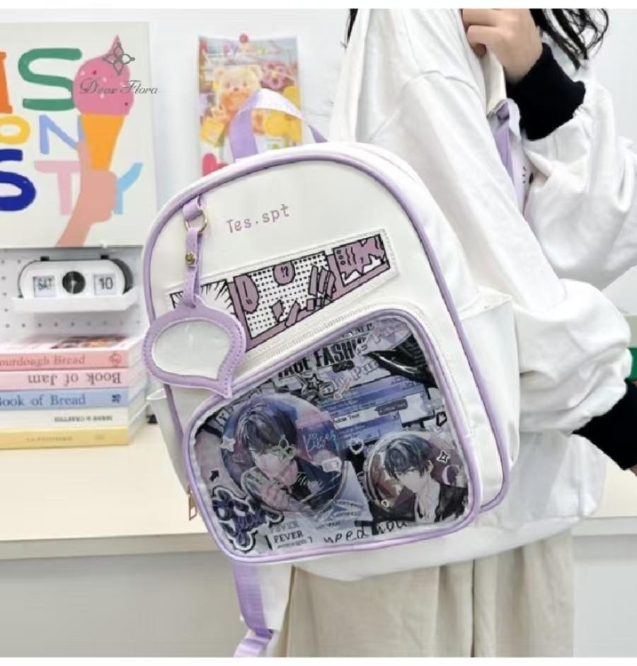 Y2k Anime Ita Backpacks Girls Transparent Bag Students DIY Display Schoolbag Cute Large Capacity Rucksack Casual Travel Knapsack