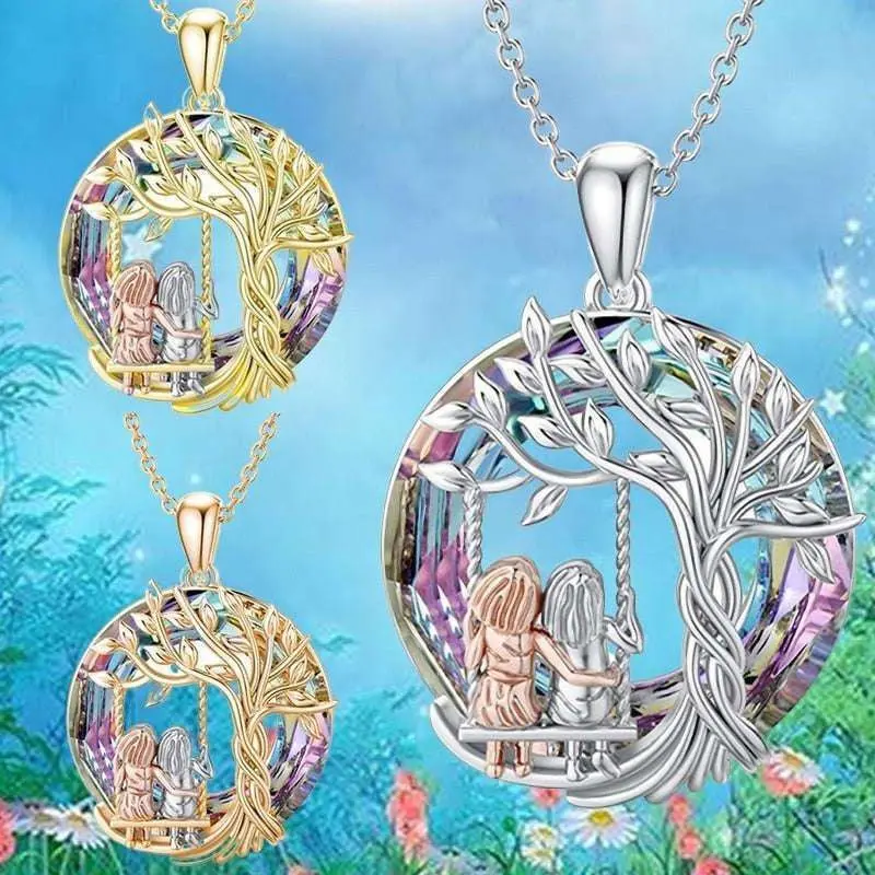3 Sisters Tree Hollow Pendant Necklace, Nature-Themed Fashionable Simple Personalized Jewelry, Ideal Gift for Sisters, Nature-Themed Necklaces, Personal Gift