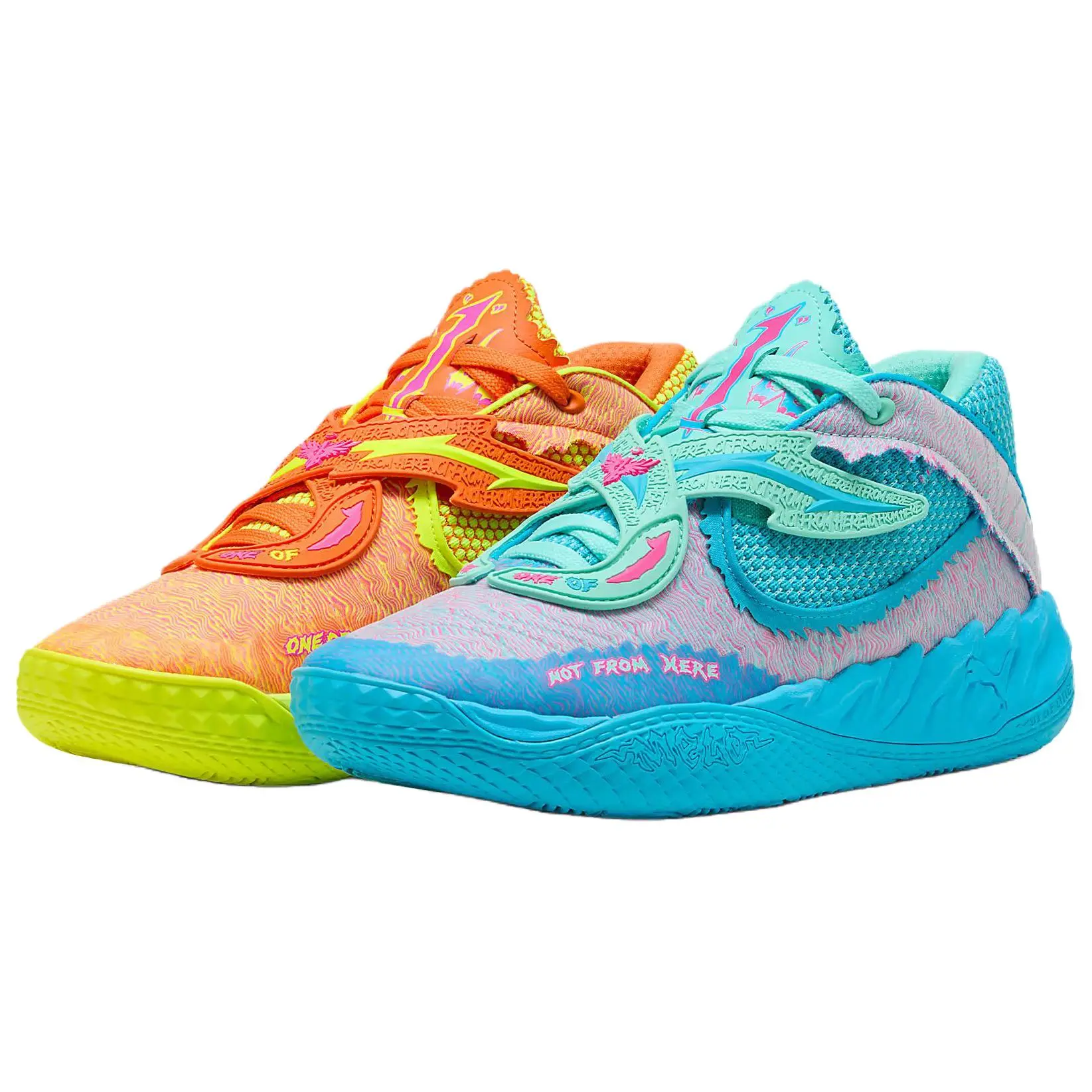 Puma x Rick and Morty MB.05 Basketball Shoes for Men – Comfortable, Cushioned, Breathable, Supportive, NBA-Inspired Blue-Orange Colorway Verifiable, with credentials and supporting global authentication