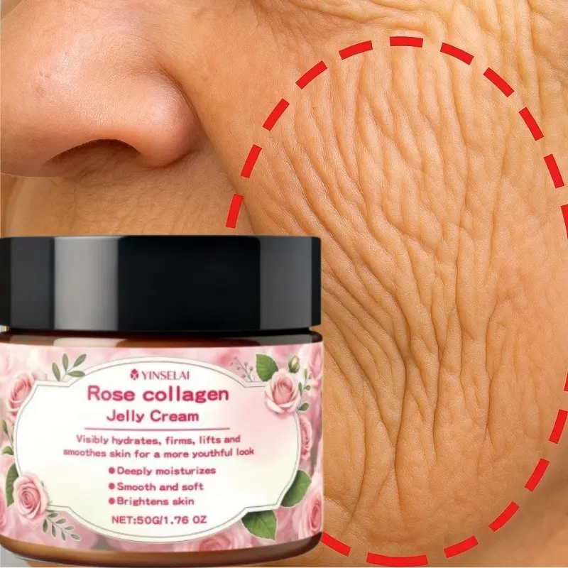 Jelly Firming Cream with Rose Collagen – Lifting & Brightening Moisturizer, Moisturizing Hydrating, Plump Smooth Skin Deep Hydration 50g