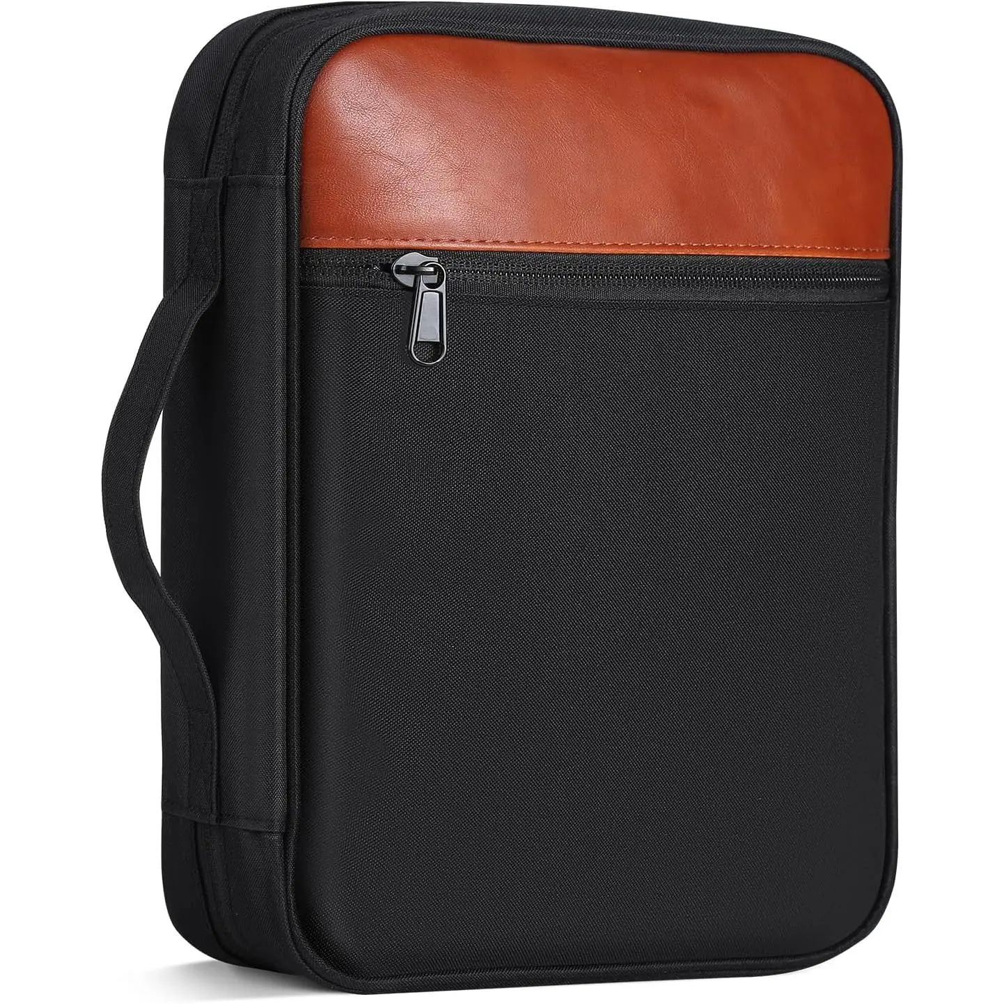 Cover with Durable Handle, Carrying Book Case Church Bag , Protective with Zippered Pocket,  Accessories Supplies, Book Protector for Book Lovers, BlackBrown