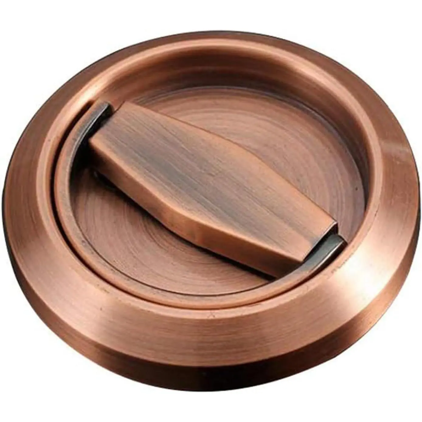 1 count Round Recessed Pull, Recessed Door Knob, Cabinet Round  Handle, Embeded Concealed Brushed Stainless Steel Handles for Modern Bedroom Door Drawer Wardrobe (Red Copper)