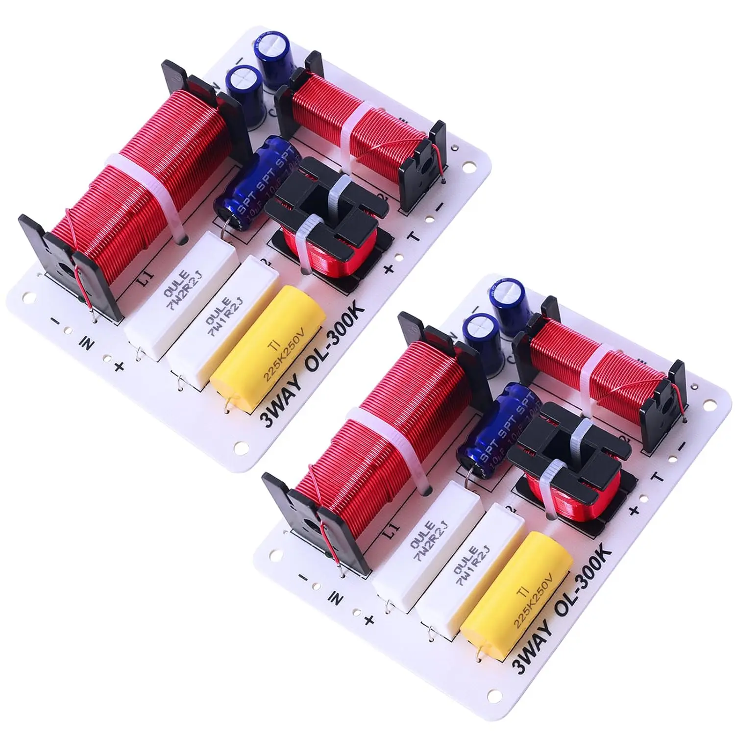 2 count 3-Way HiFi Speaker Frequency Divider, 180W Audio Crossover Filter for Professional or  Use