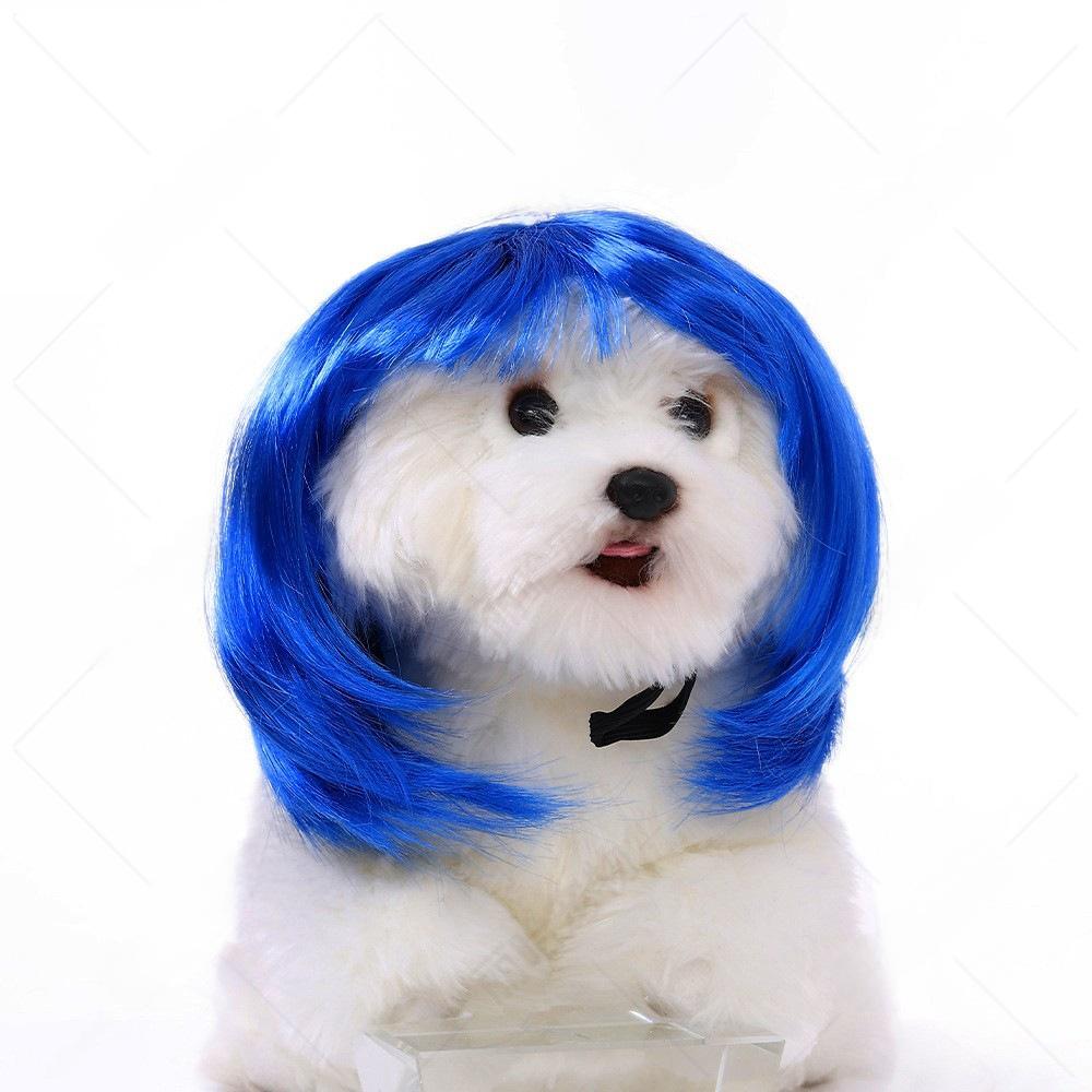 Funny Dog Wig Fashionable Pet Hair Accessory Adjustable Soft Material For Small Dogs Perfect For Parties Halloween Costumes And Cute Pet Photos