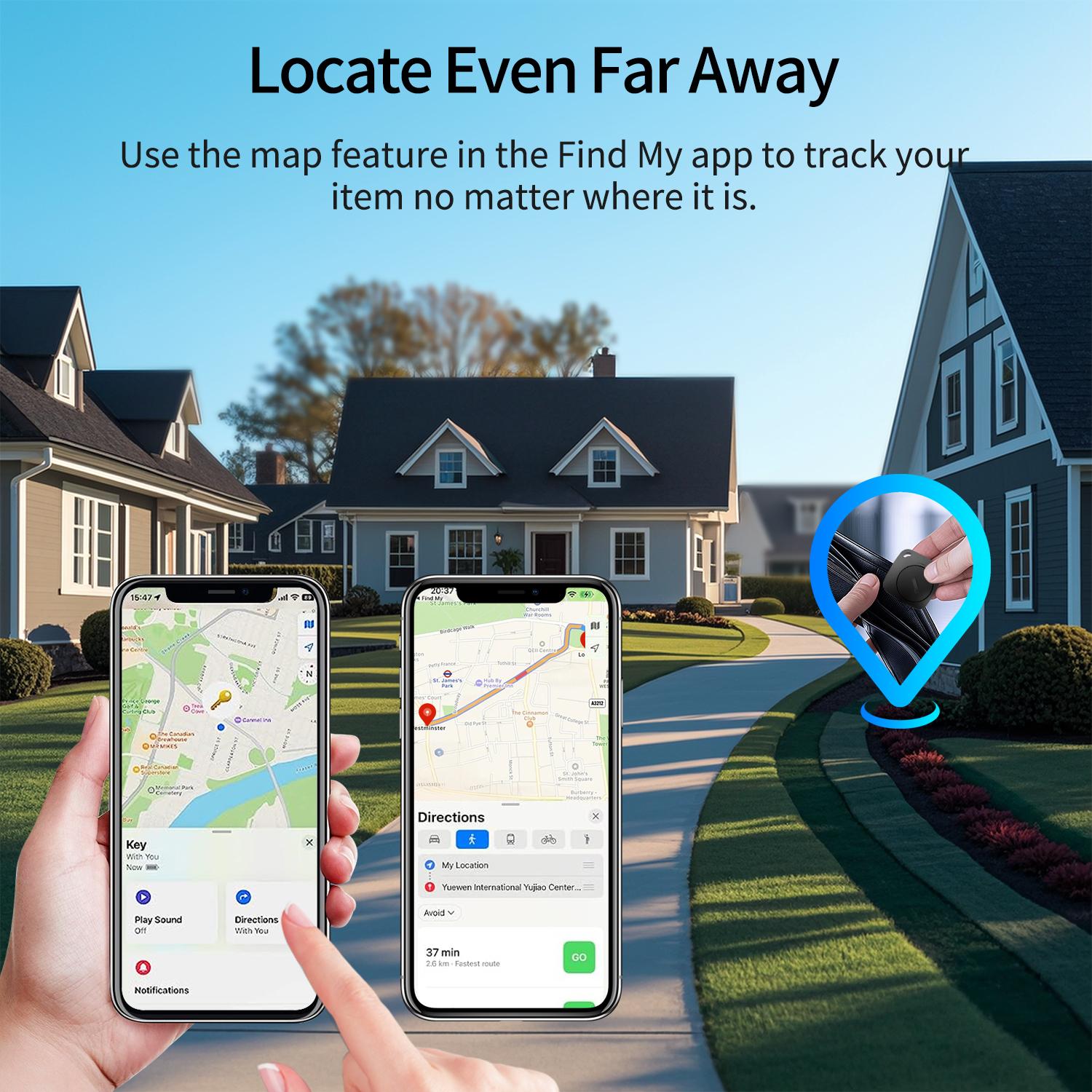 Smart GPS Tracker, 4-Pack Anti-Loss Devices, Compatible with iOS & Google, with Lanyard, Ideal for Keys, Bags, Cars, Wallets