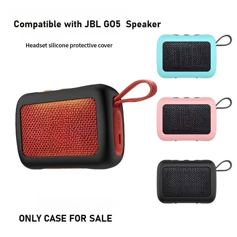 Portable Silicone Protective Case Protection Compatible with JBL GO5 Wireless Speaker, Anti-Drop Shock Absorbing Cover , Outdoor Travel Carry Sleeve for JBL GO 5 Speaker Protector Accessory